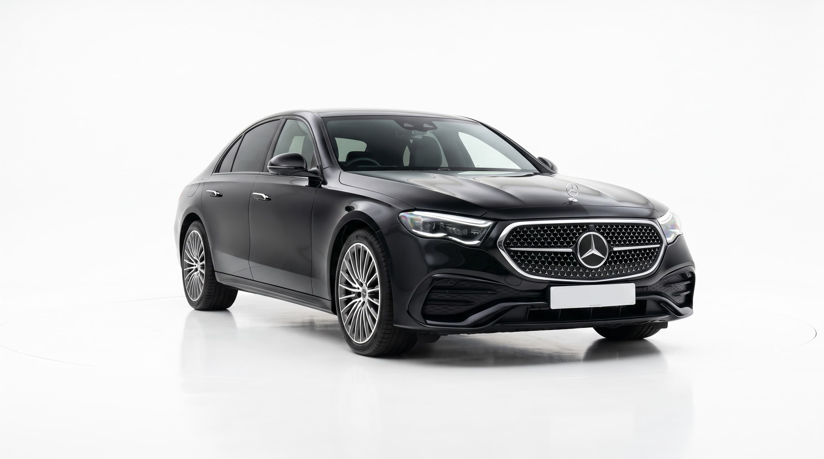 Black Mercedes-Benz E-Class chauffeur car