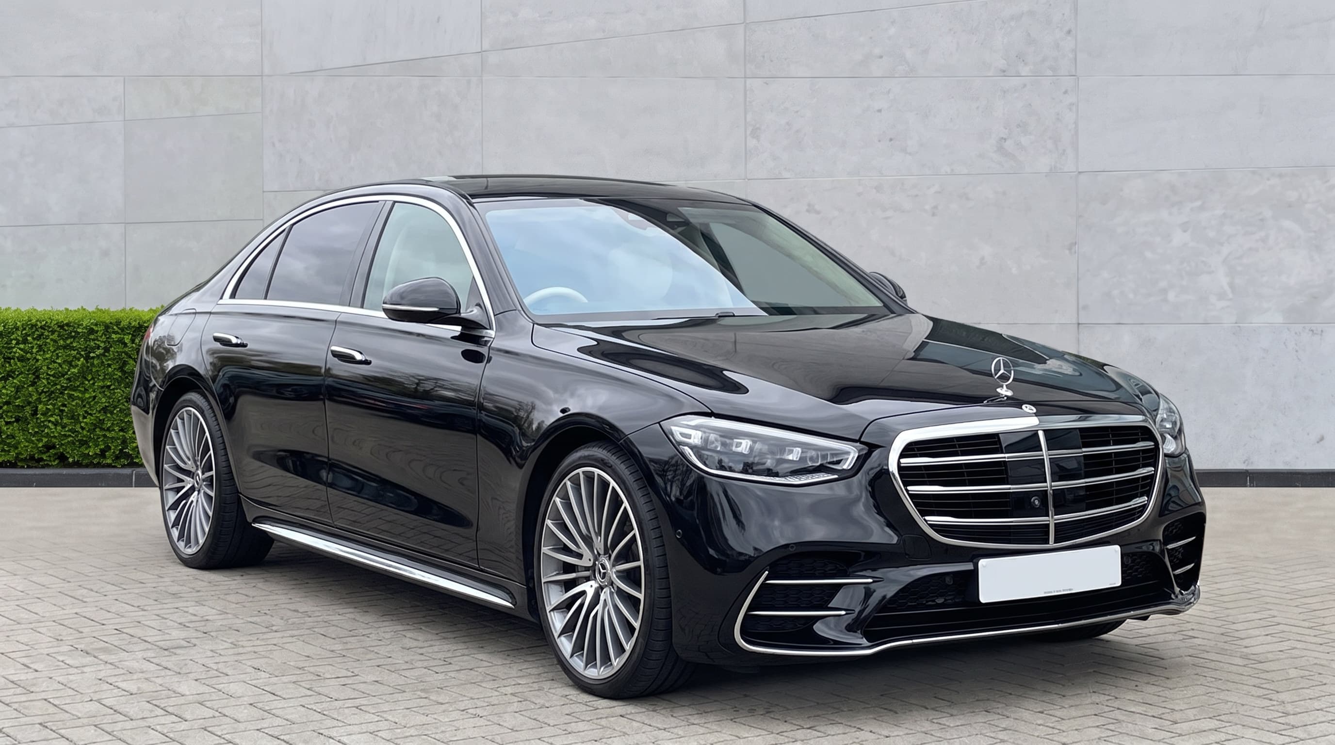 Black Mercedes-Benz S-Class long wheelbase chauffeur car