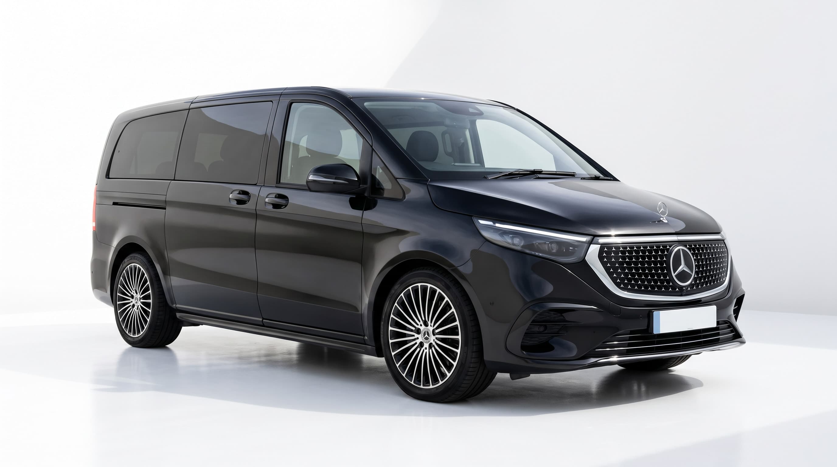 Black Mercedes-Benz VLE people carrier